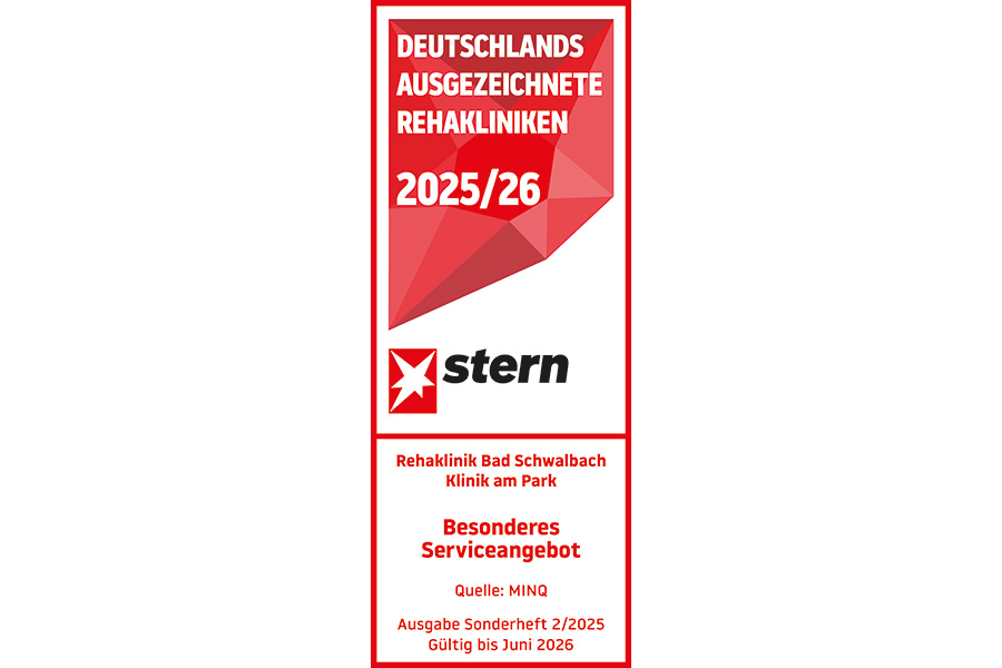 Stern – Deutschlands ausgezeichnete Reha-Kliniken 2025/26 Stern – Deutschlands ausgezeichnete Reha-Kliniken 2025/26